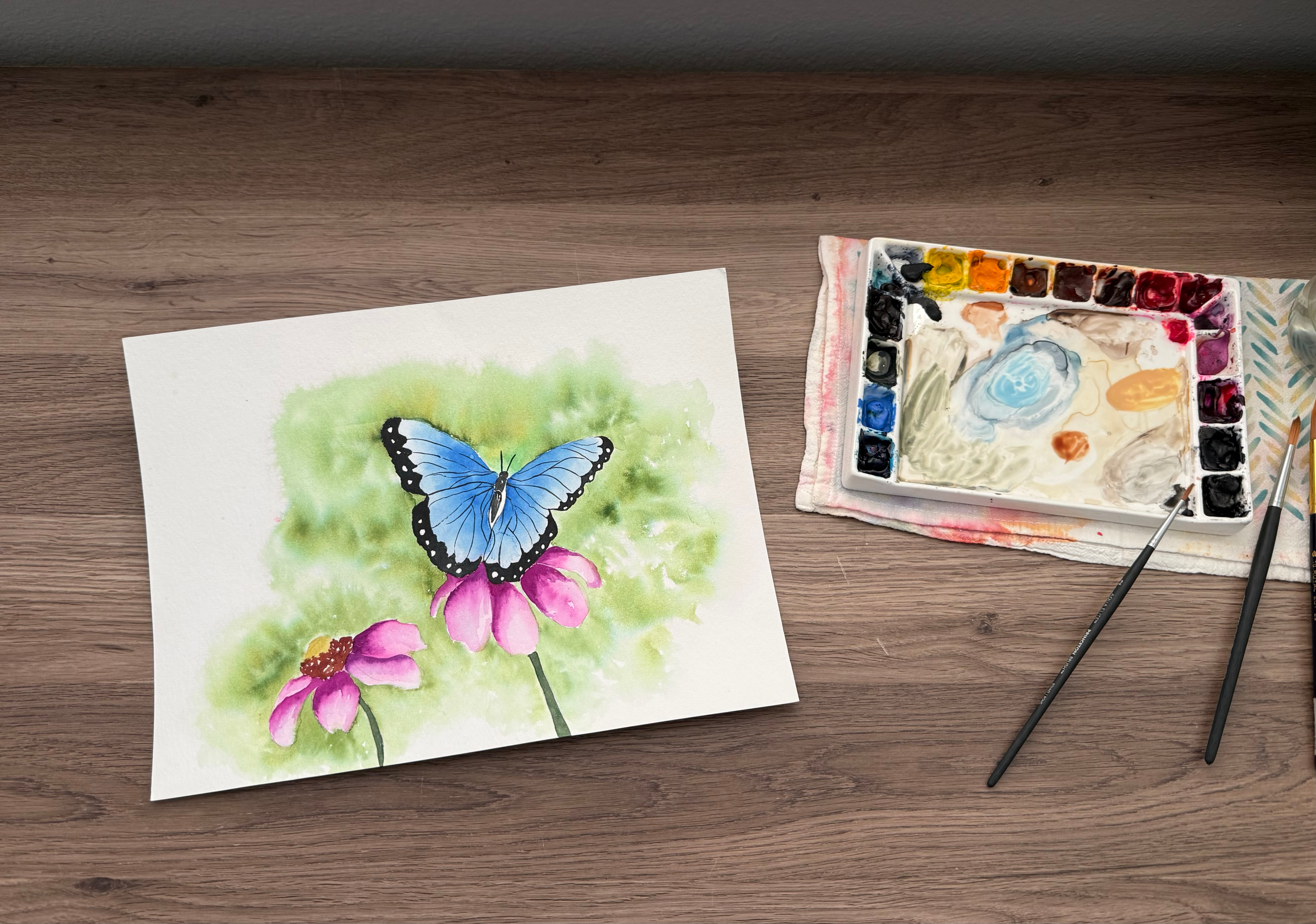 butterfly Painting on desk